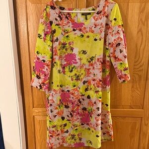 Daisy Fuentes Vibrant Floral Long Sleeve Dress